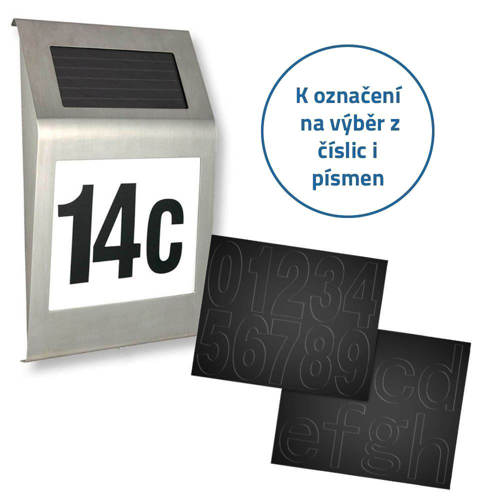 Svítidlo solární 4L s číslem domu