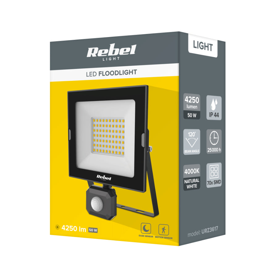 LED reflektor REBEL URZ3617 50W PIR