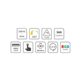 Lampa stolní GETI GTL106W s RGB podsvícením