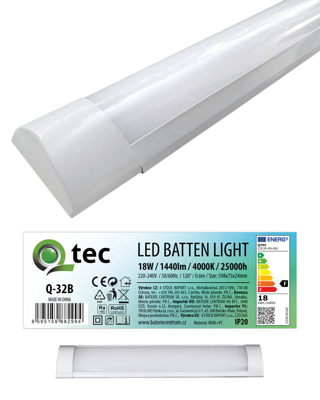 Svítidlo pod linku QTEC Q-32B 18W LED BATTEN LIGHT