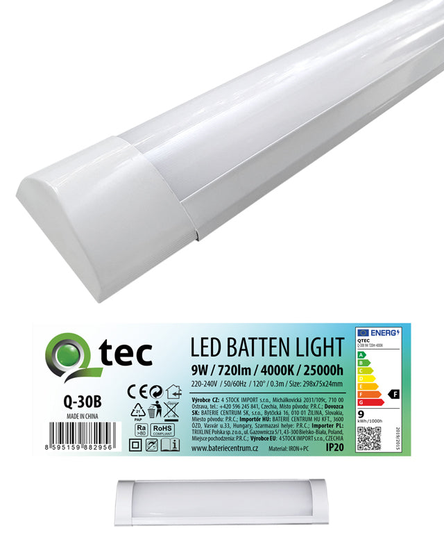Svítidlo pod linku QTEC Q-30B 9W LED BATTEN LIGHT