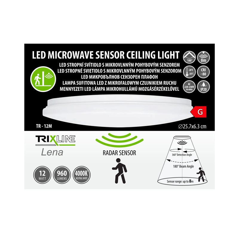 Svítidlo stropní TRIXLINE TR-12M Lena 12W PIR