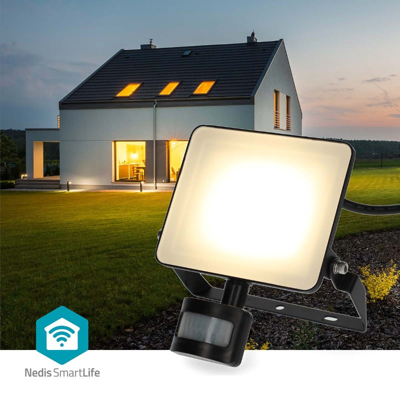 Smart LED reflektor NEDIS WIFILOFS21FBK 20W PIR WiFi Tuya