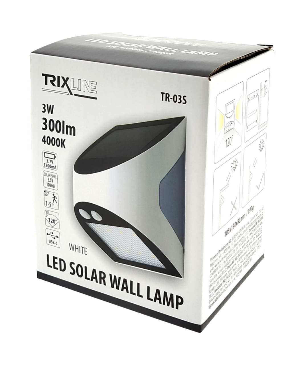 Svítidlo solární TRIXLINE TR-03S PIR