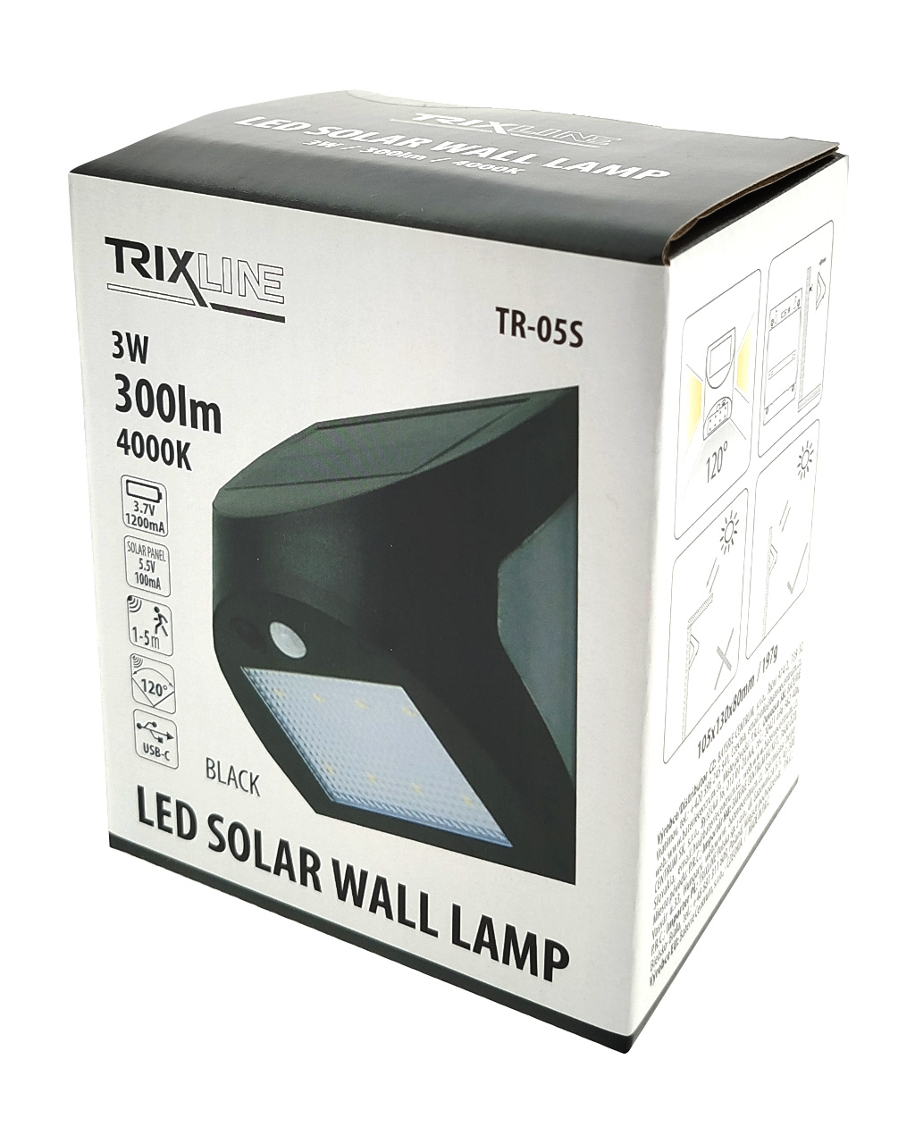 Svítidlo solární TRIXLINE TR-05S PIR