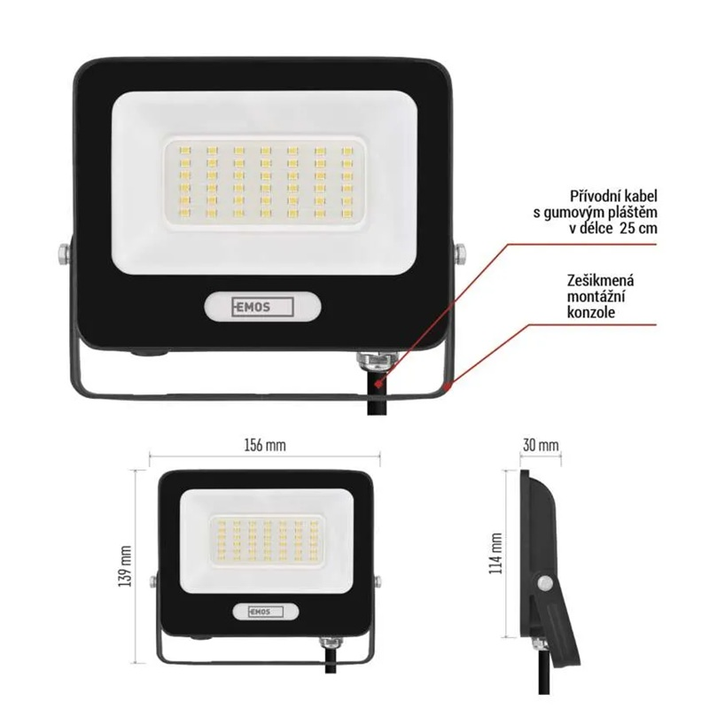 LED reflektor EMOS ZS2234B Glaro 30W
