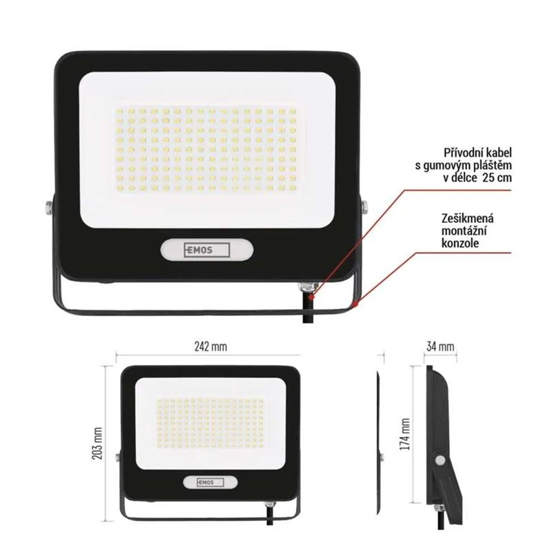 LED reflektor EMOS ZS2254B Glaro 100W
