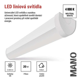 Svítidlo liniové LED EMOS ZAB911 Mano 20W