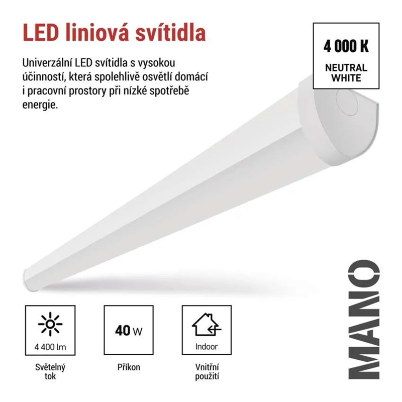 Svítidlo liniové LED EMOS ZAB912 Mano 40W
