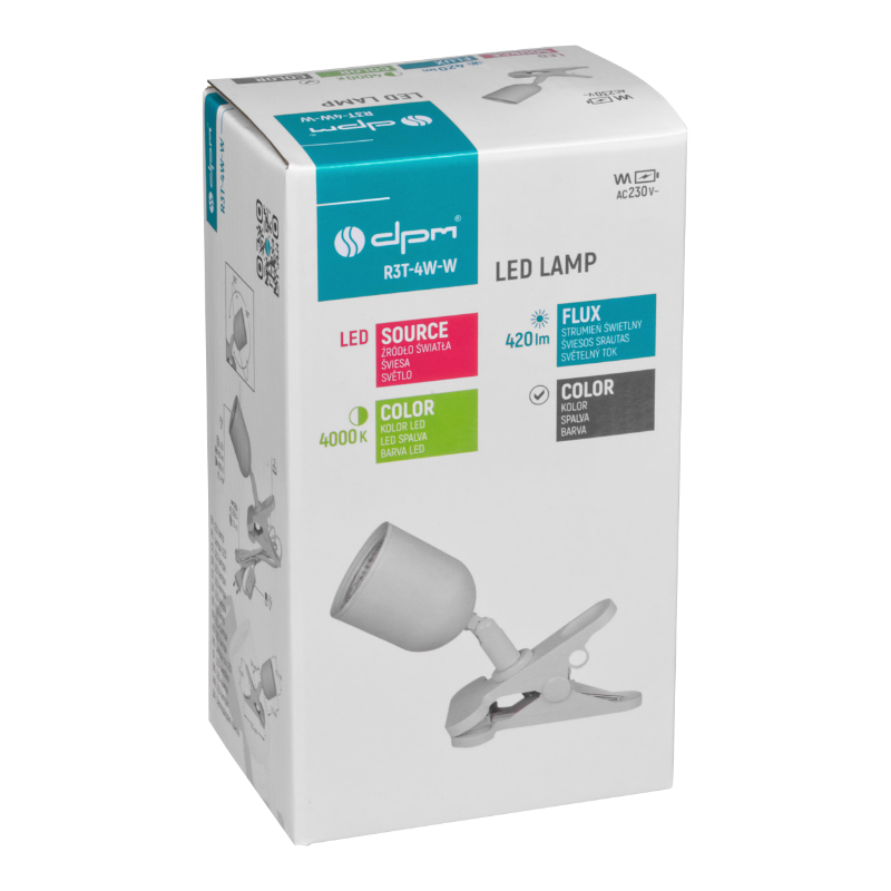 Lampa na klip DPM R3T-4W-W 4W