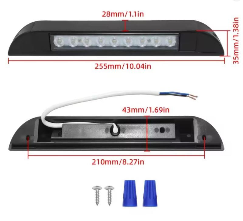 LED světlo 12-24V do karavanu nebo lodě bílé, délka 255mm