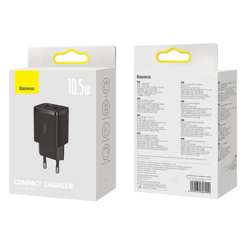 Adaptér USB BASESUS Compact Black 2xUSB
