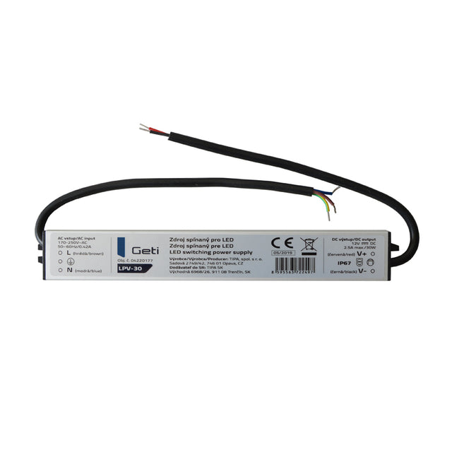 Zdroj spínaný pro LED 12V/ 30W  GETI LPV-30