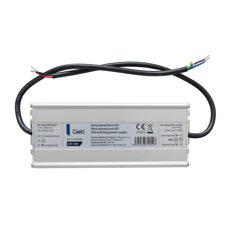 Zdroj spínaný pro LED 12V/100W  GETI LPV-100