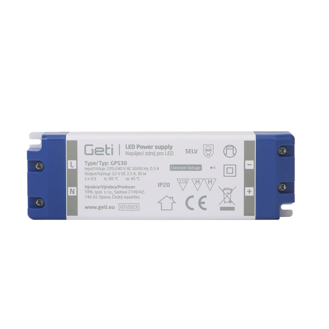 Zdroj spínaný pro LED 12V/ 30W  GETI  GPS30, IP20