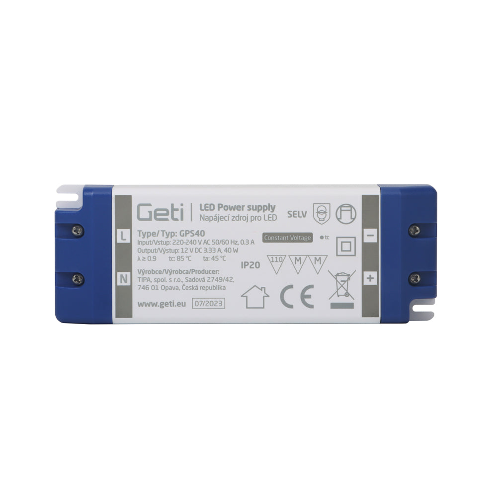 Zdroj spínaný pro LED 12V/ 40W  GETI  GPS40, IP20