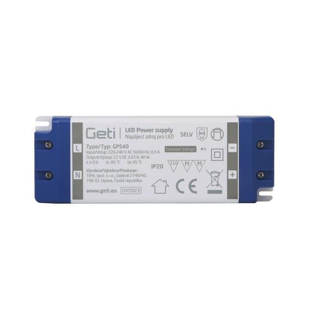 Zdroj spínaný pro LED 12V/ 40W  GETI  GPS40, IP20
