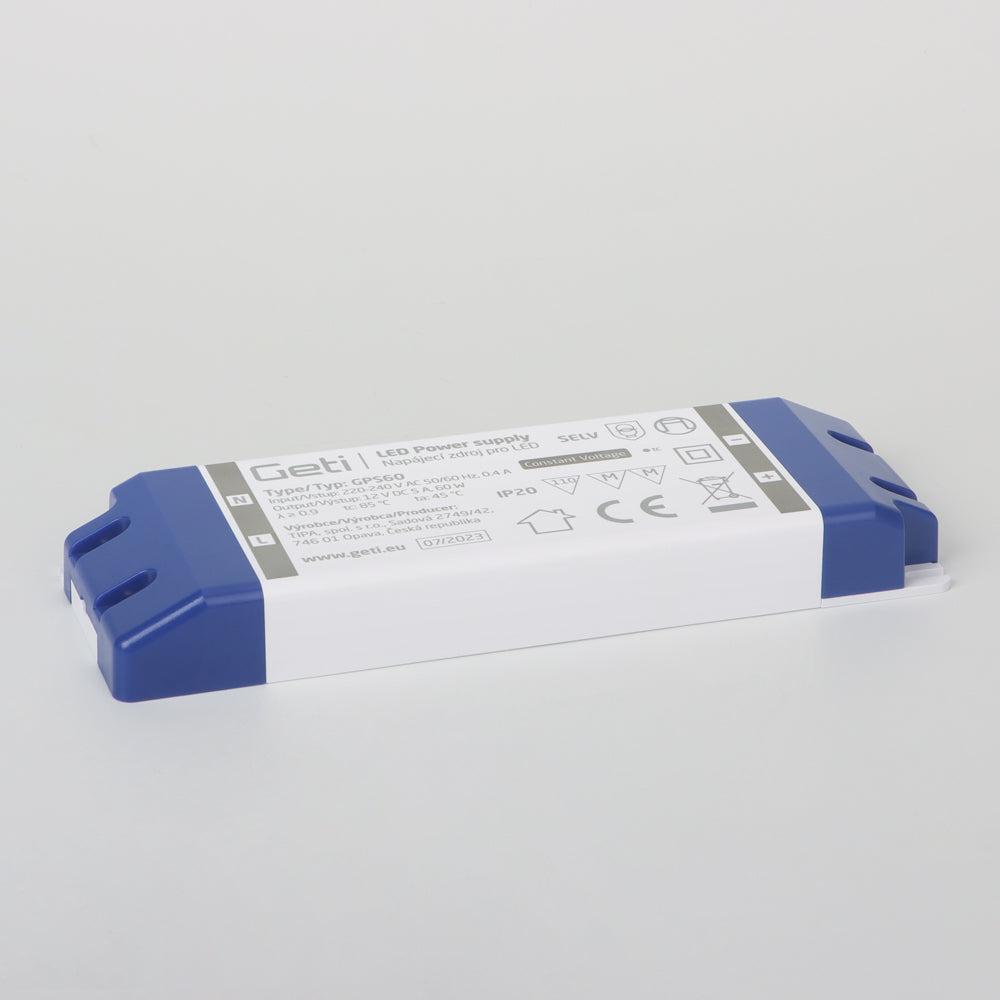 Zdroj spínaný pro LED 12V/ 60W  GETI  GPS60, IP20