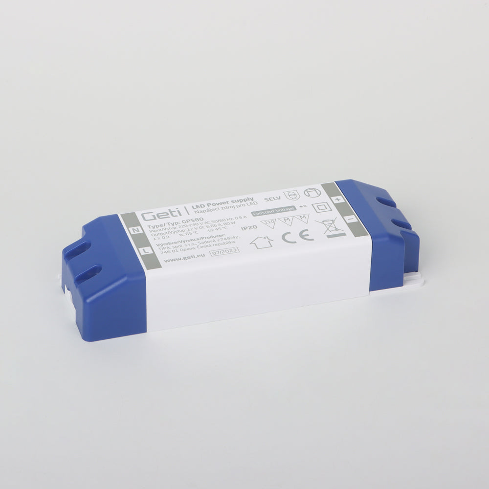 Zdroj spínaný pro LED 12V/ 80W  GETI  GPS80, IP20