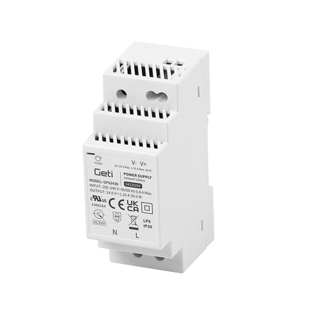 Zdroj spínaný na DIN lištu 24V/30W GETI GPS2430