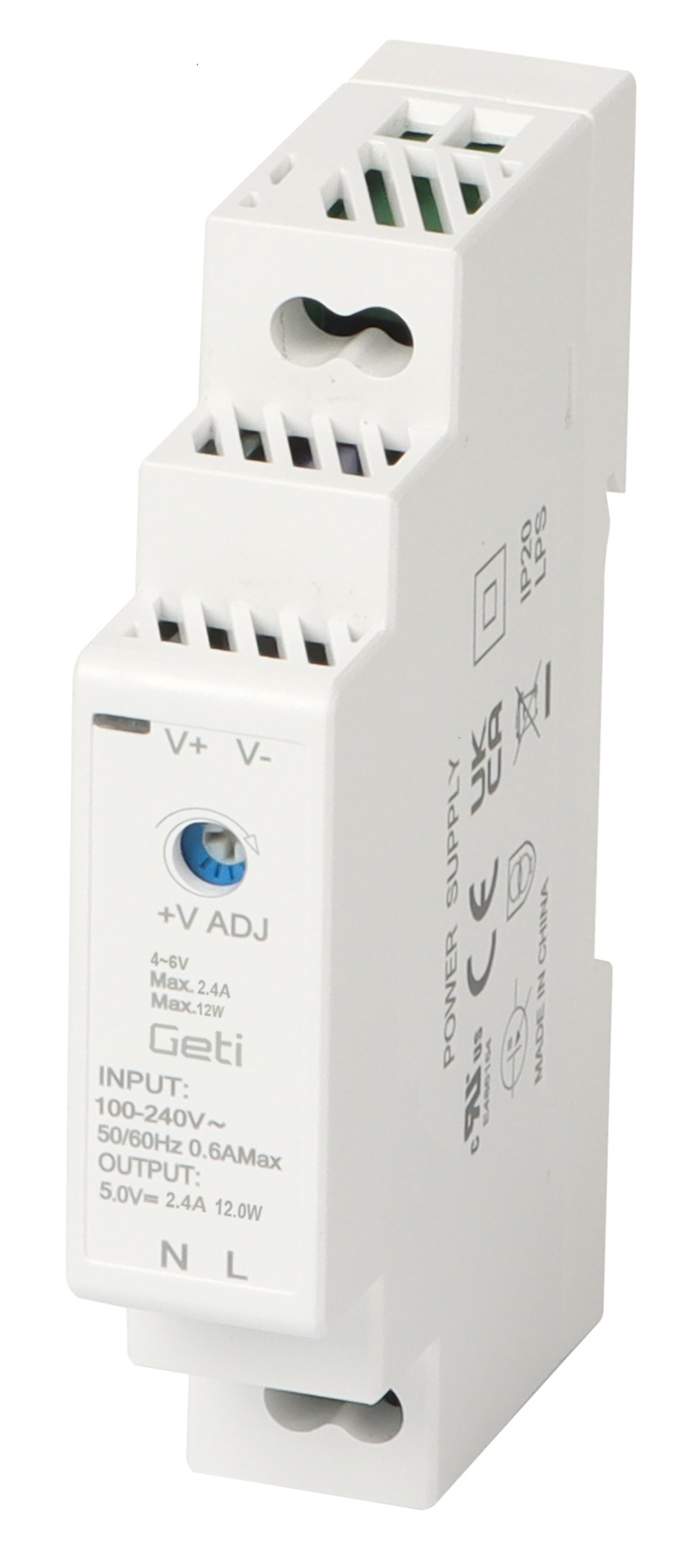 Zdroj spínaný na DIN lištu 5V/12W GETI GPS0512