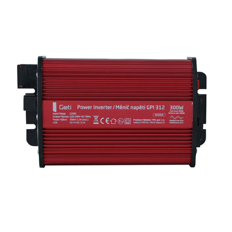 Měnič napětí GETI GPI 312 12V/230V 300W USB