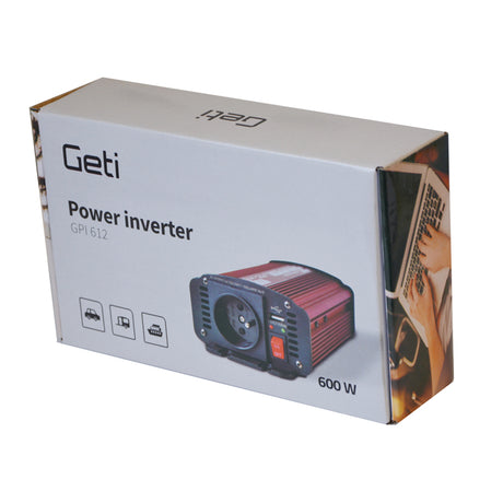 Měnič napětí GETI GPI 612 12V/230V 600W USB