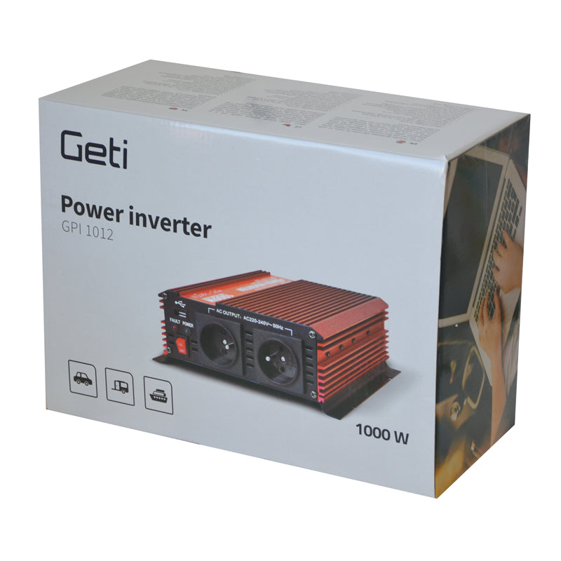 Měnič napětí GETI GPI 1012 12V/230V 1000W USB