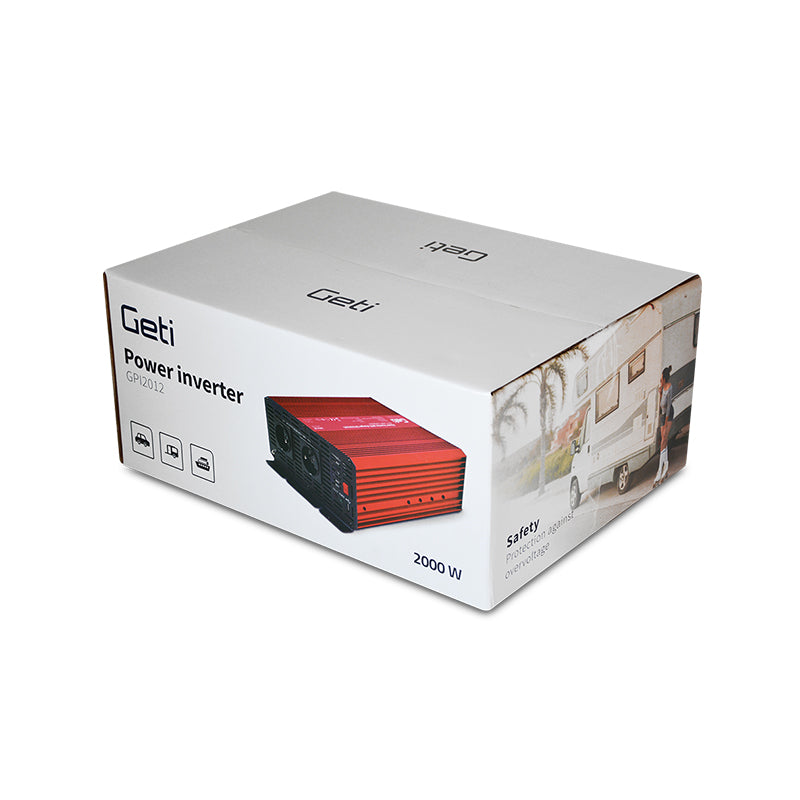 Měnič napětí GETI GPI 2012 12V/230V 2000W USB