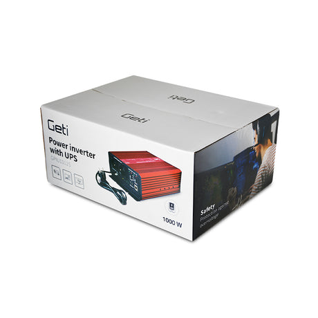 Měnič napětí GETI GPIU 1012S 12V/230V 1000W