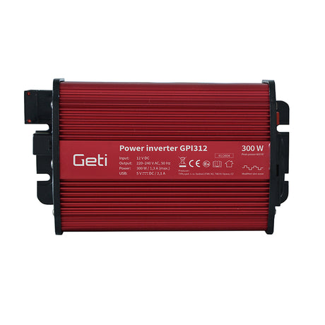 Měnič napětí GETI GPI  312 12V/230V 300W USB Schuko