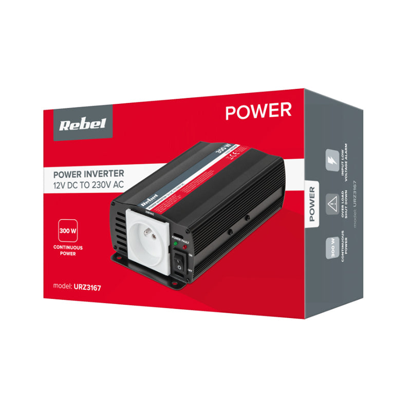 Měnič napětí REBEL URZ3167 12V/230V 300W