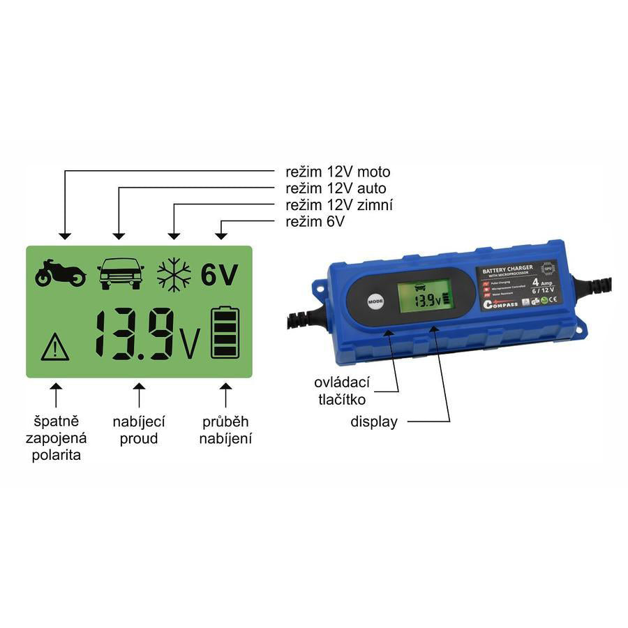 Nabíječka akumulátorů COMPASS 07146 6/12V