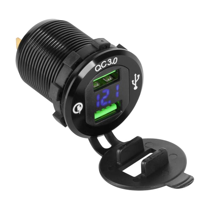 Nabíječka USB PEIYING PY-CHR0004 s QC a měřičem napětí