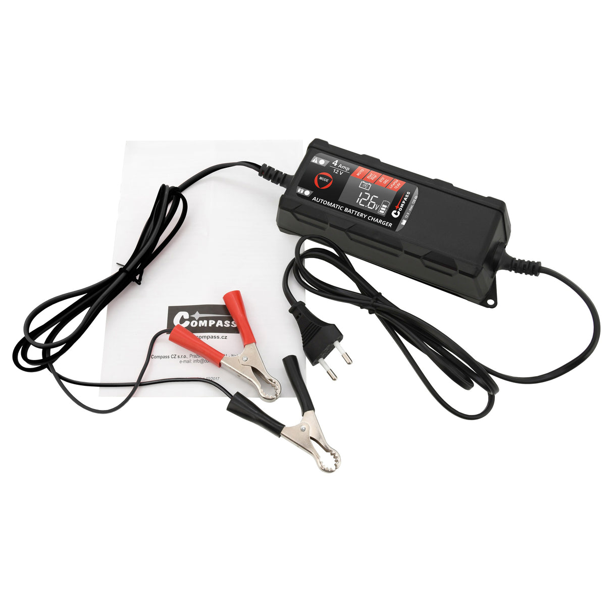 Nabíječka akumulátorů COMPASS 07160 12V 4Amp PB/GEL/AGM/LiFePO4