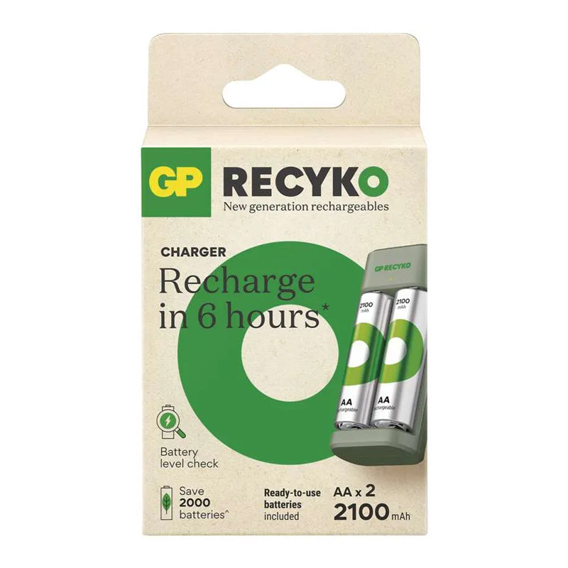 Nabíječka baterií GP Eco E221 + 2xAA ReCyko 2100