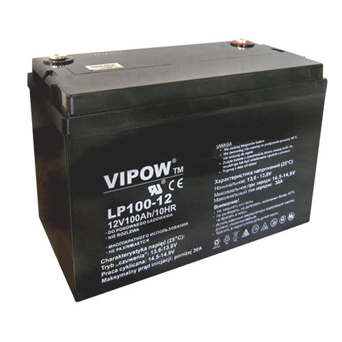 Baterie olověná 12V 100Ah VIPOW BAT0225