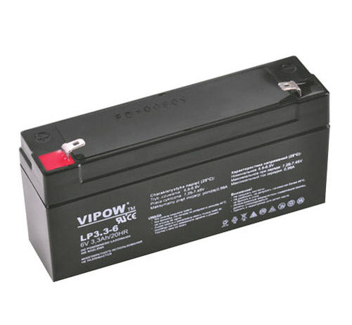 Baterie olověná  6V 3.3Ah VIPOW BAT0205