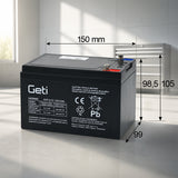 Baterie olověná 12V 12Ah GETI pro elektromotory