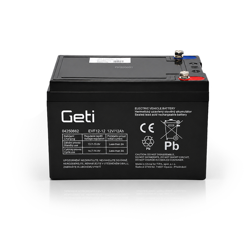 Baterie olověná 12V 12Ah GETI pro elektromotory