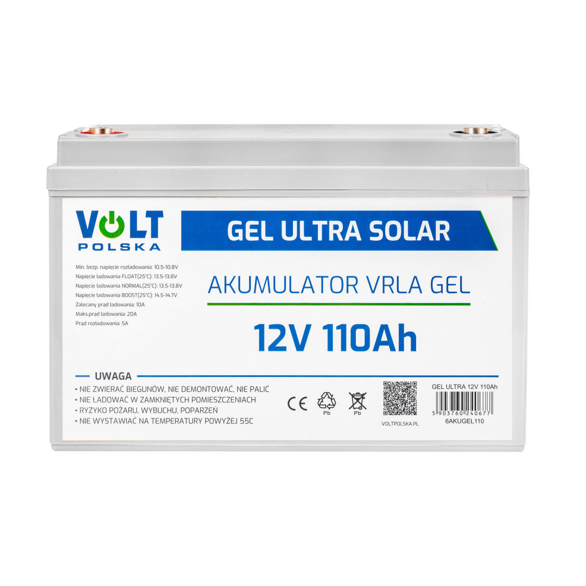 Baterie gelová 12V 110Ah V-PRO ULTRA SOLAR DEEP CYCLE