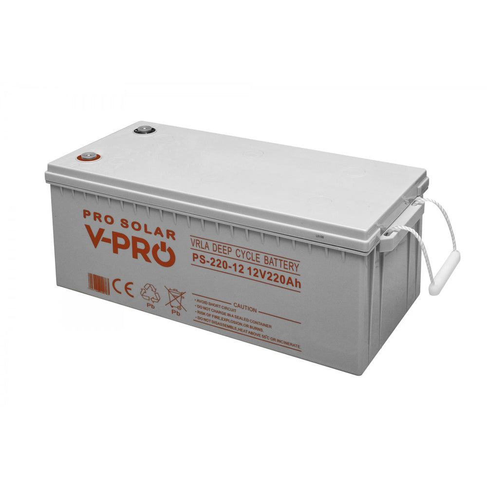 Baterie 12V 220Ah V-PRO SOLAR DEEP CYCLE