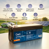 Baterie LiFePO4 12,8V 200Ah GETI GBL-12-200B Bluetooth+displej