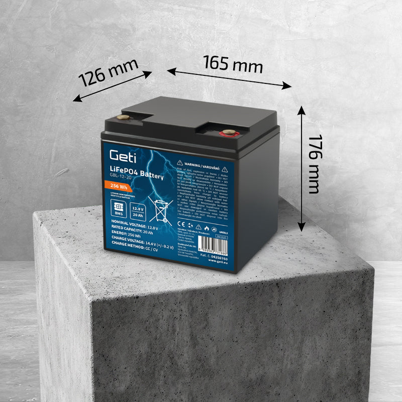 Baterie LiFePO4 12,8V 20Ah GETI GBL-12-20