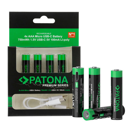 Baterie AAA (R03) nabíjecí 1,5V/500mAh PATONA PT1409 4ks