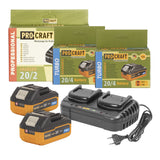 Sada nabíječky a baterie PROCRAFT S20-4TURBO/20-2