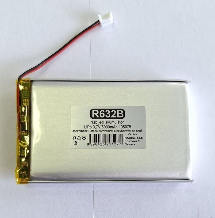 Baterie nabíjecí LiPo 3,7V/5000mAh 105075 HADEX