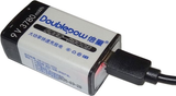 Baterie nabíjecí Li-Ion 9V 420mAh 6F22, Doublepow, napájení USB-C