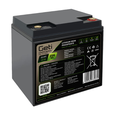 Baterie LiFePO4 12,8V 20Ah GETI GBL-12-20V2