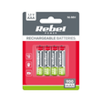 Baterie AAA (R03) nabíjecí 1,2V/900mAh REBEL 4ks / blistr BAT2013